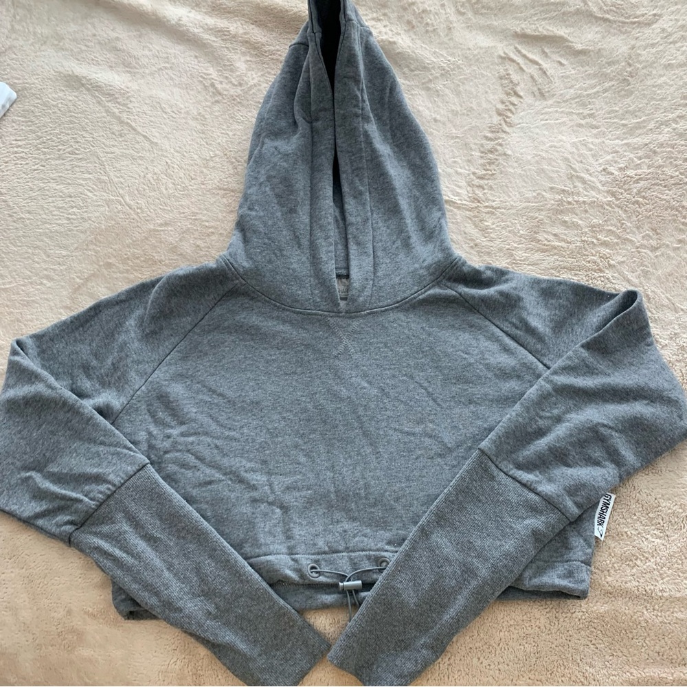 Gymshark Heather Gray Cropped Hoodie